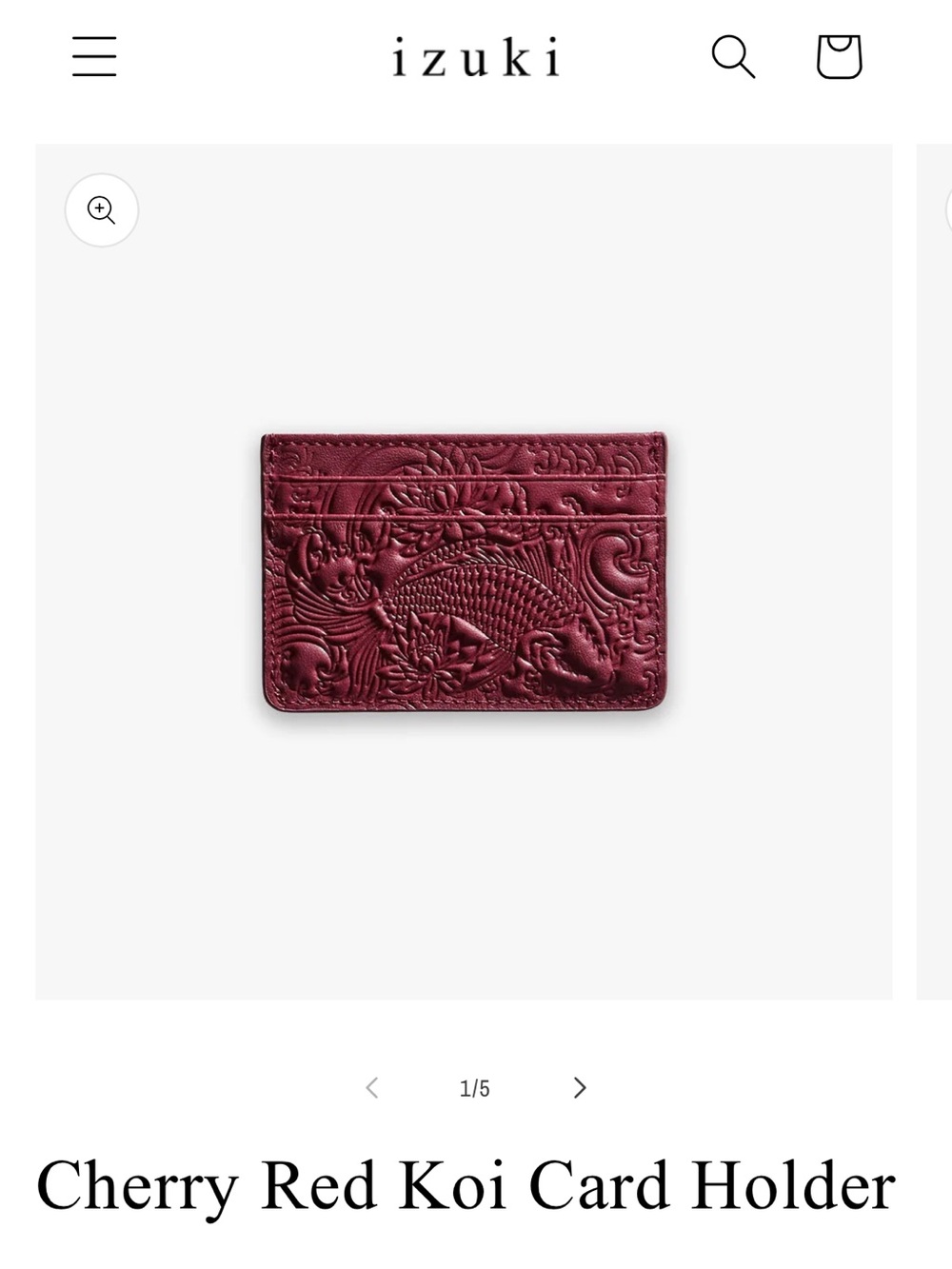 Izuki Cherry Red Koi Card Holder